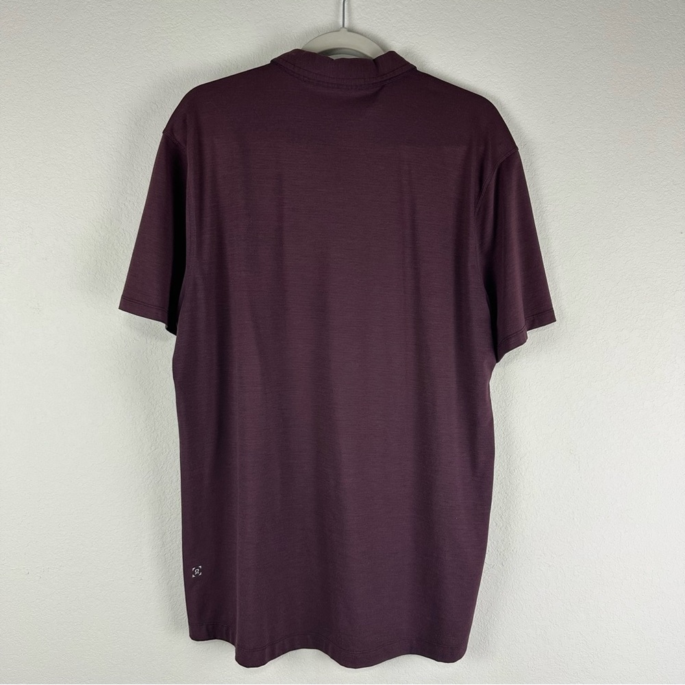 Lululemon Men’s Purple Short Sleeve 3 Button Collar Polo Shirt Size XXL - Picture 2 of 4